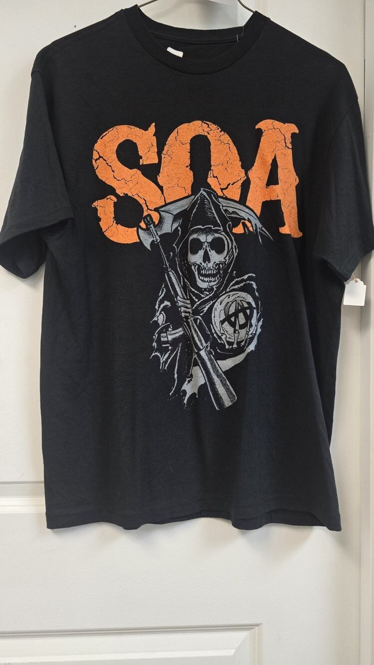 Jen8960 Sons Of Anarchy Graphic Vintage T-Shirt Size LARGE, Black. NEW with tag
